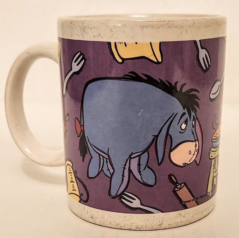 VINTAGE Disney Winnie The Pooh EEYORE Piglet baking pie mug coffee cup Danawares
